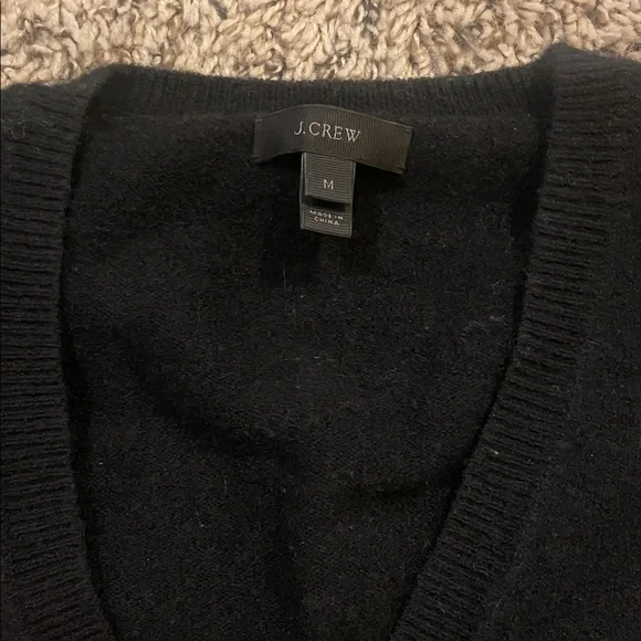 J. Crew Elegant Black V-Neck Sweater - Picture 2 of 4